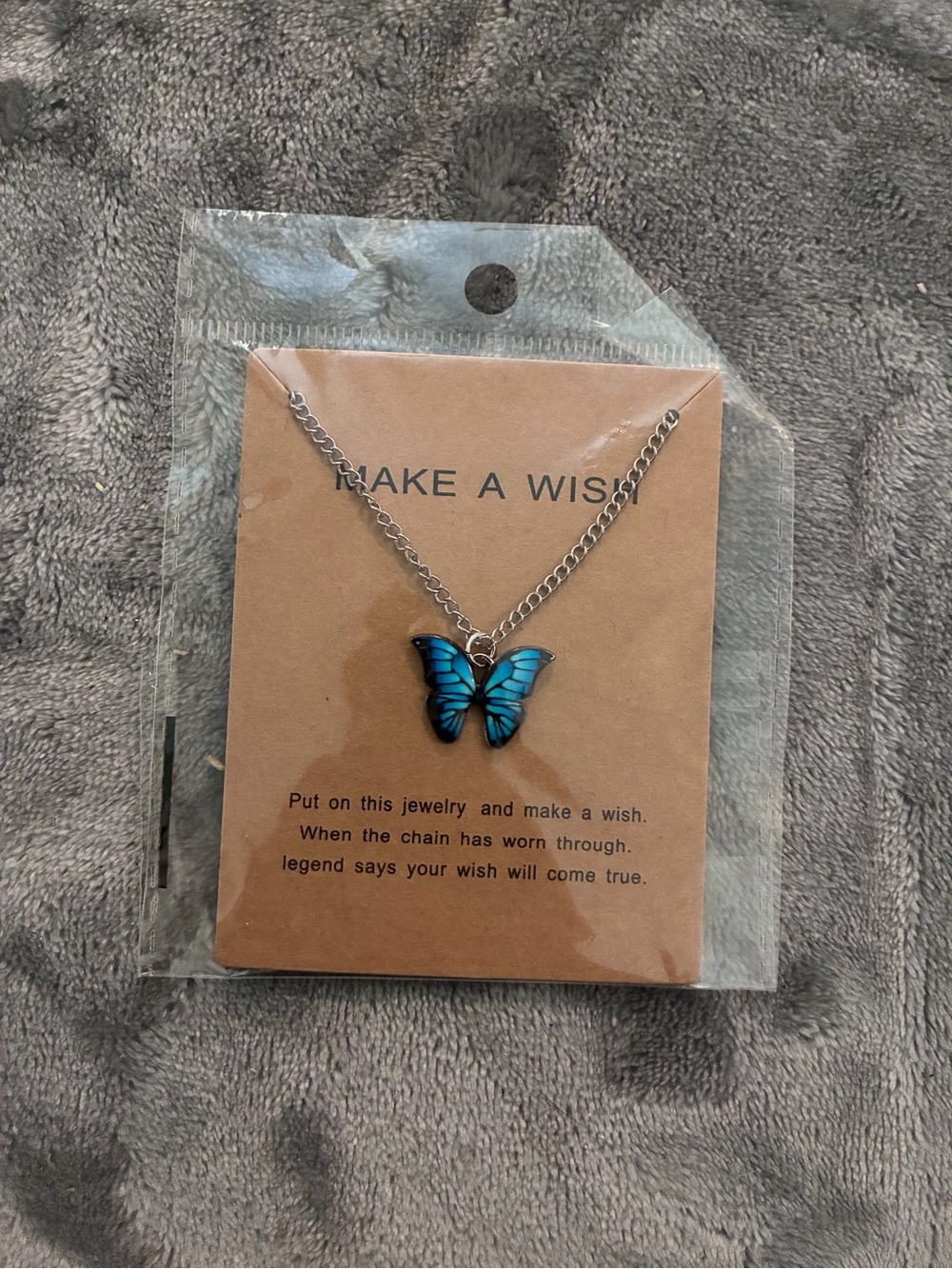 Make A Wish Butterfly Necklace Best Friends Gold Chain Y2k Fantasy Magical New